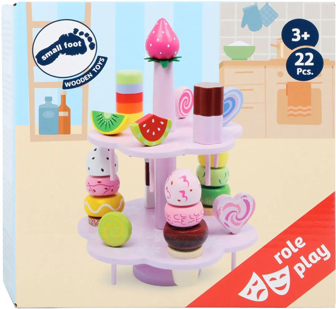 Small Foot Houten Etagere Speelset Sweets - 22 Stuks - Wit