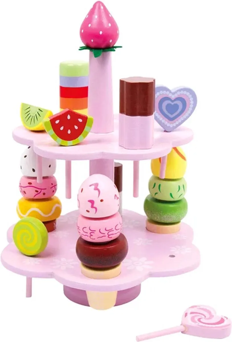Small Foot Houten Etagere Speelset Sweets - 22 Stuks - Wit