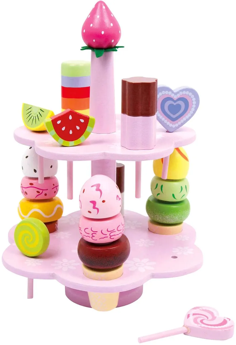 Small Foot Houten Etagere Speelset Sweets - 22 Stuks - Wit