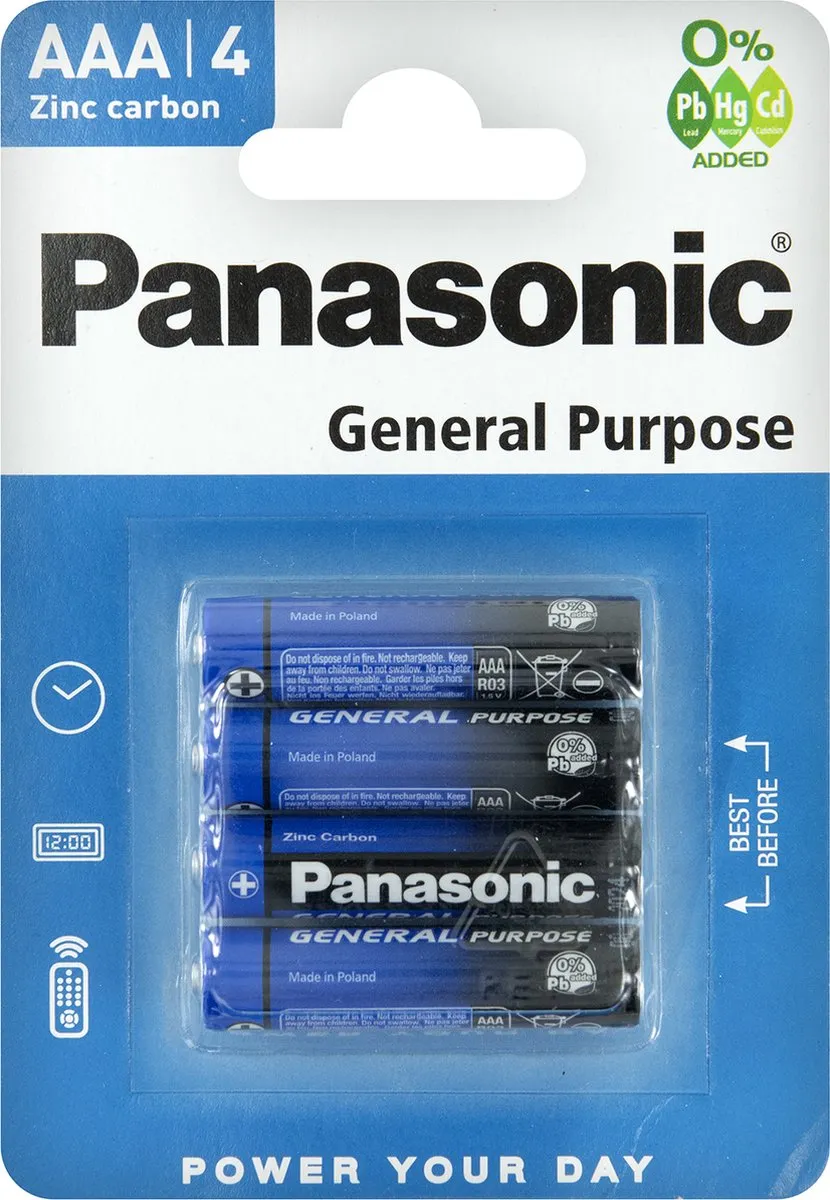 Panasonic AAA Zinkkoolstofbatterijen