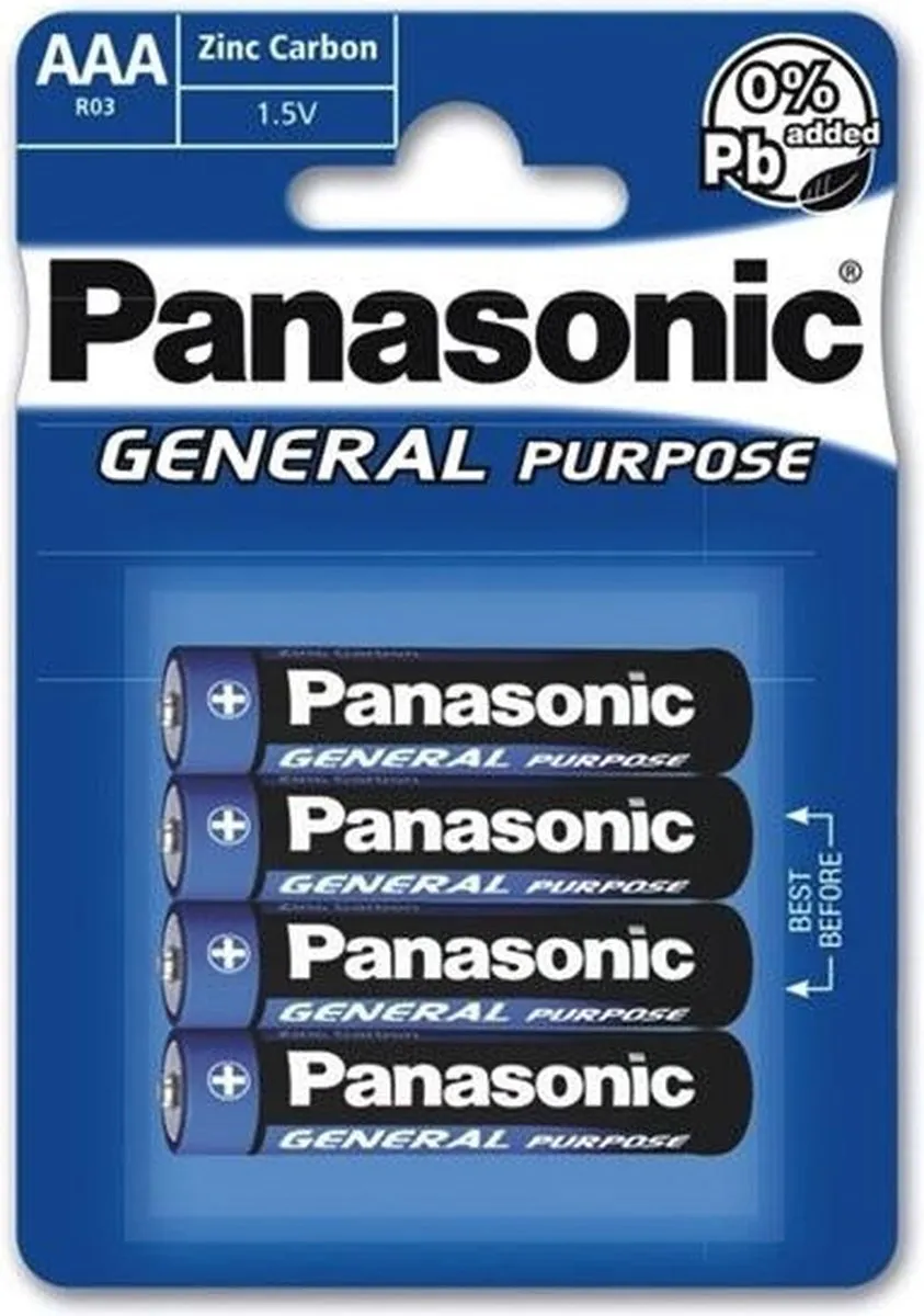 Panasonic AAA Zinkkoolstofbatterijen - 4 Stuks - afbeelding 6 van 6