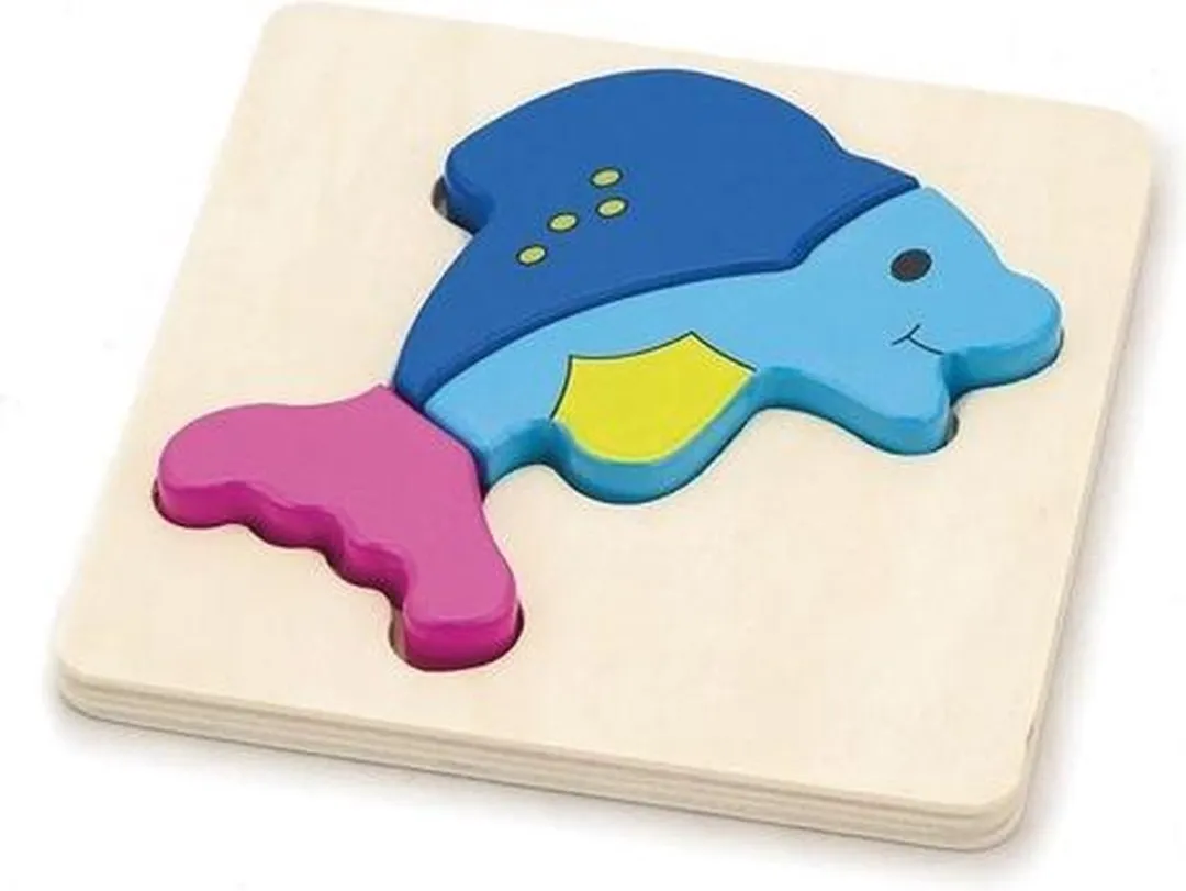 Viga Toys - Vormenpuzzel - Dolfijn