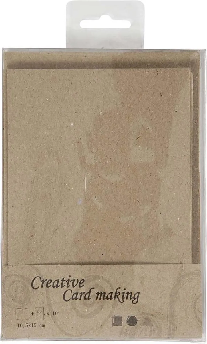 Creativ Company Kaarten & Enveloppen 10,5x15cm - Bruin - 10 Stuks