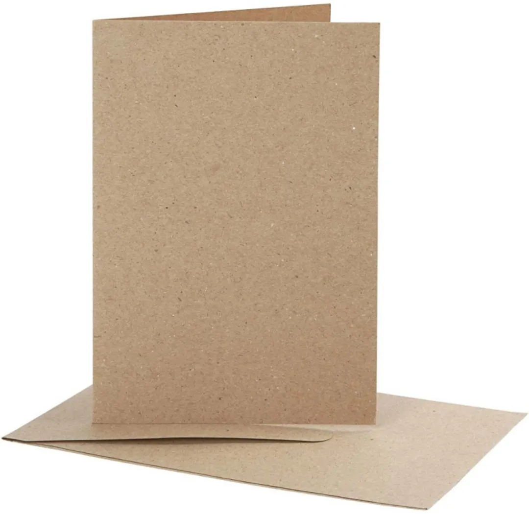 Creativ Company Kaarten & Enveloppen 10,5x15cm - Bruin - 10 Stuks