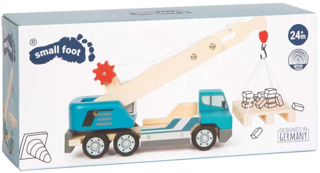 Small Foot Houten Kraanwagen 12639 - Blauw