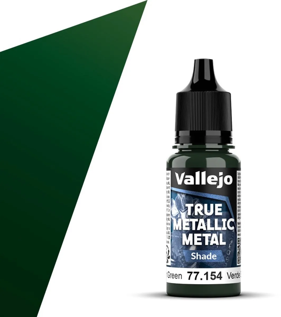 Vallejo Hobbyverf True Metallic Metal Shade Schemer Groen 18ml