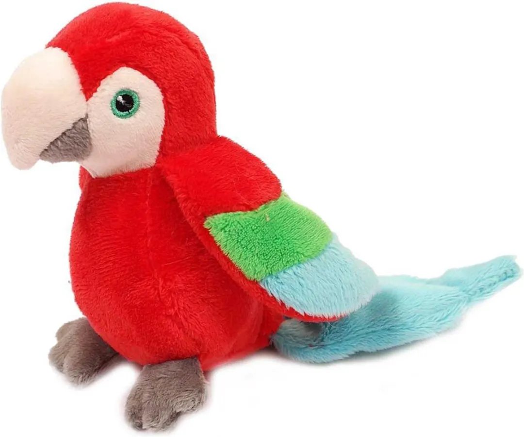 PIA Soft Toys Knuffelpapegaai - Rood - 12cm