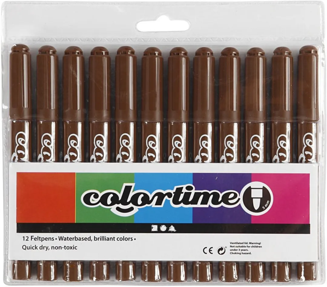 Colortime Bruin 5mm Stiften - 12 Stuks