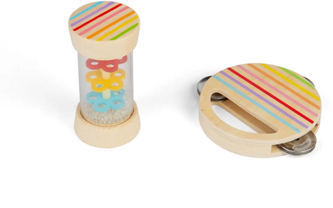 BIGJIGS Shake & Roll Houten Muziekinstrumenten Set - Multicolor