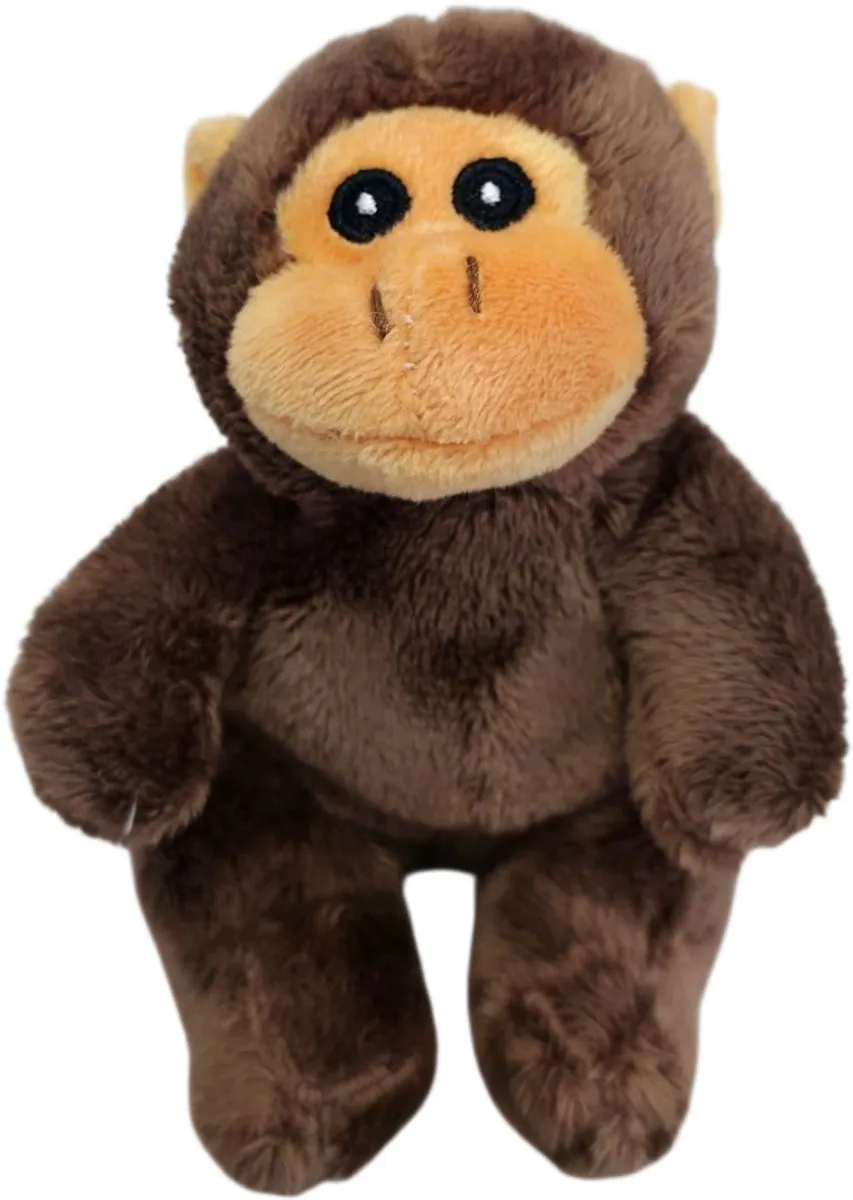 Unitoys - Mini Animals – zittende Aap - Bruin - 12cm