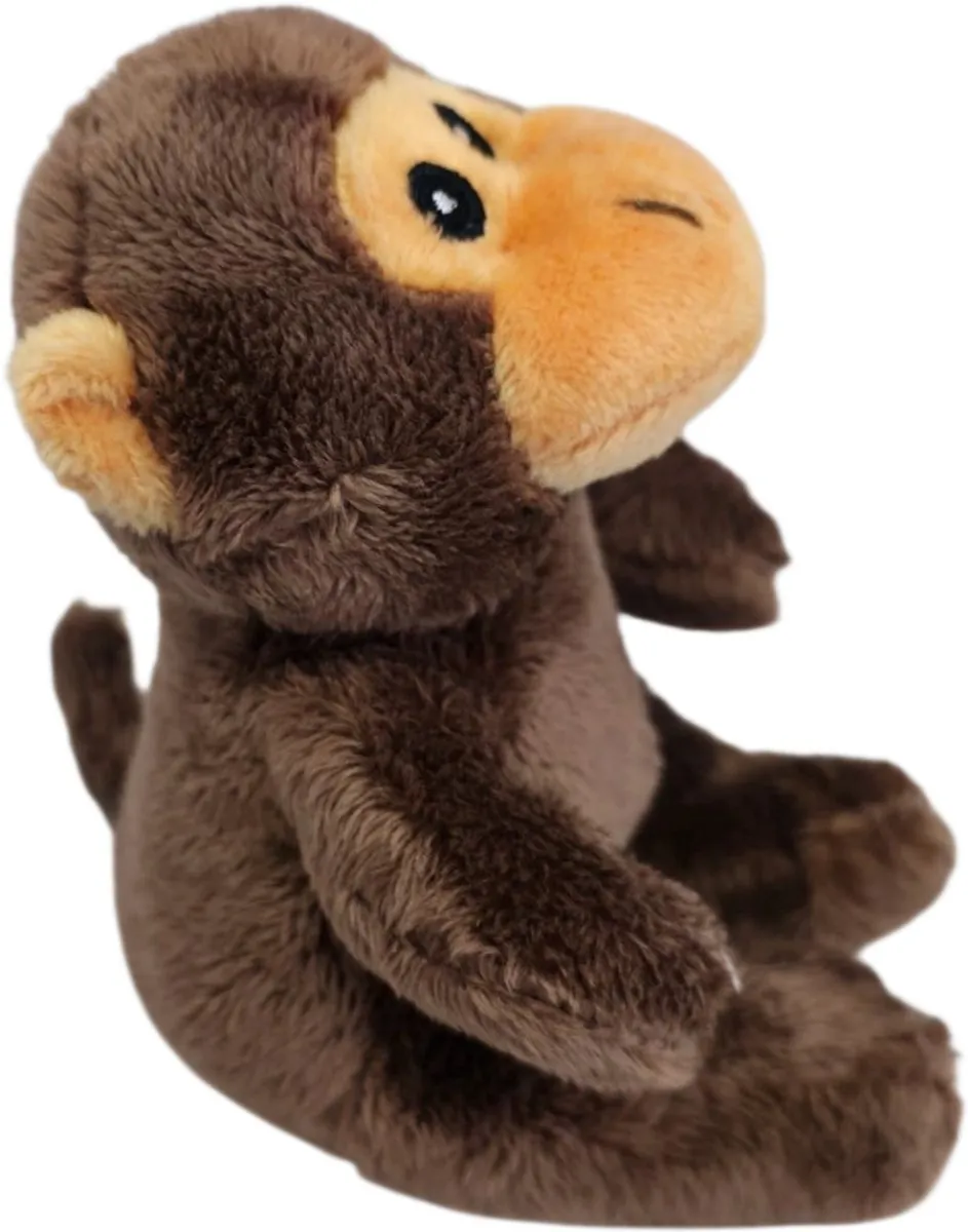Unitoys - Mini Animals – zittende Aap - Bruin - 12cm