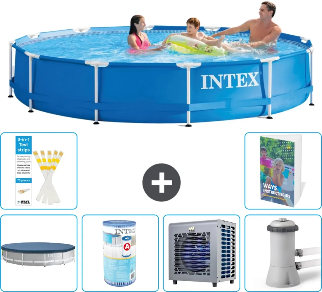 Intex 28210NP-Blauw Rond Frame Zwembad 366x76cm
