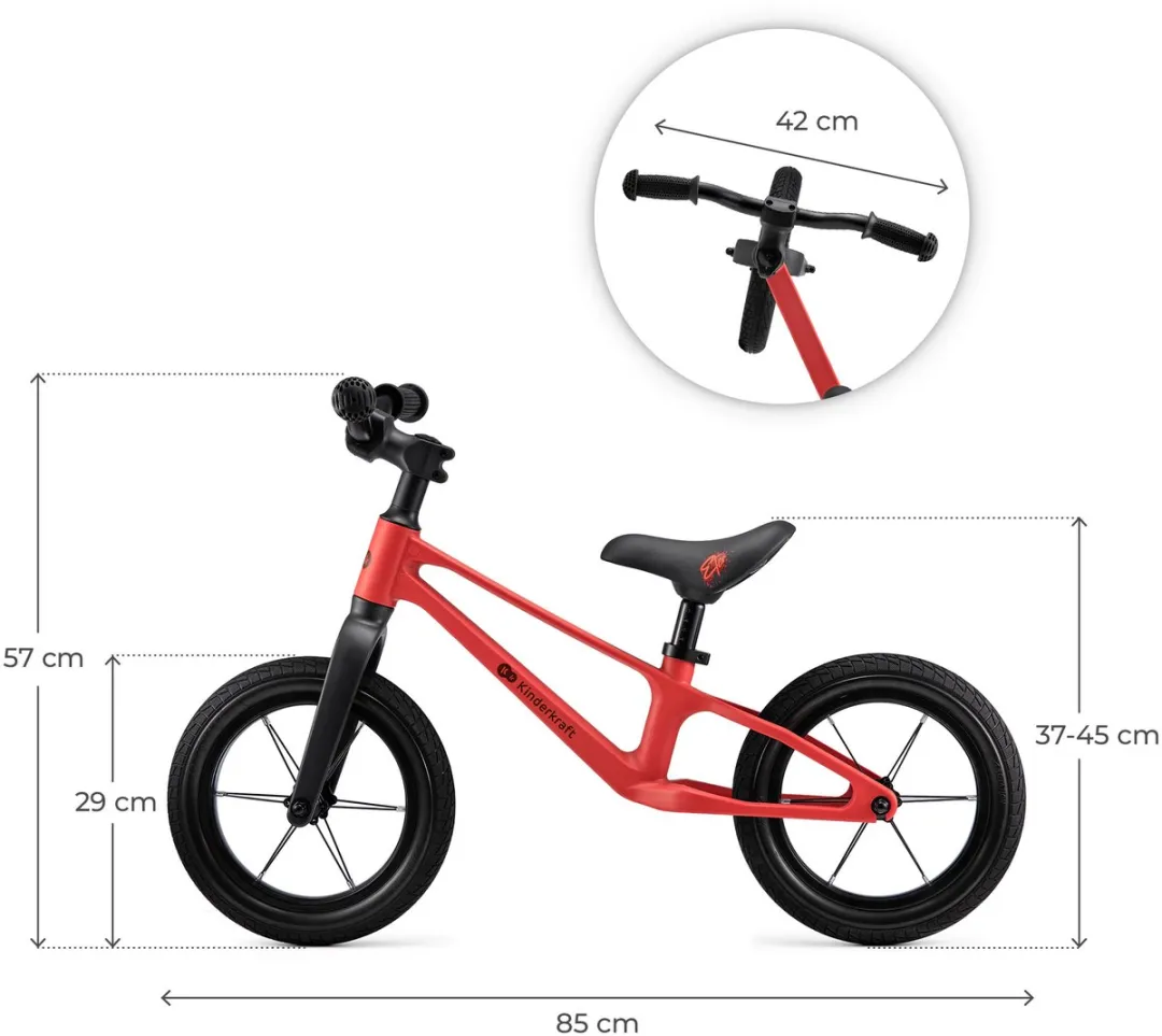 KinderKraft ETER Loopfiets 12" - Rood