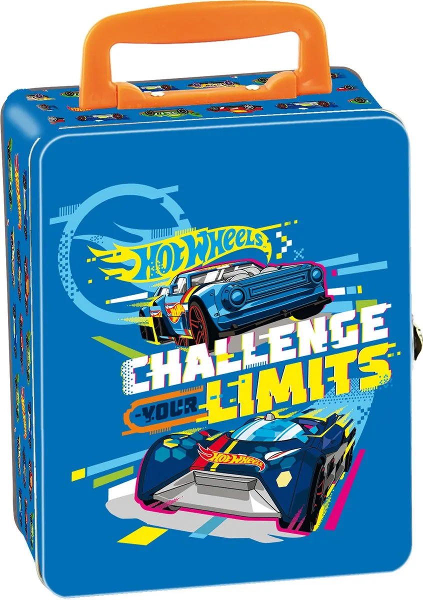Klein Toys Hot Wheels Verzamelkoffer 2883 - 18 Auto's - 15,5x8,5x21cm - Blauw