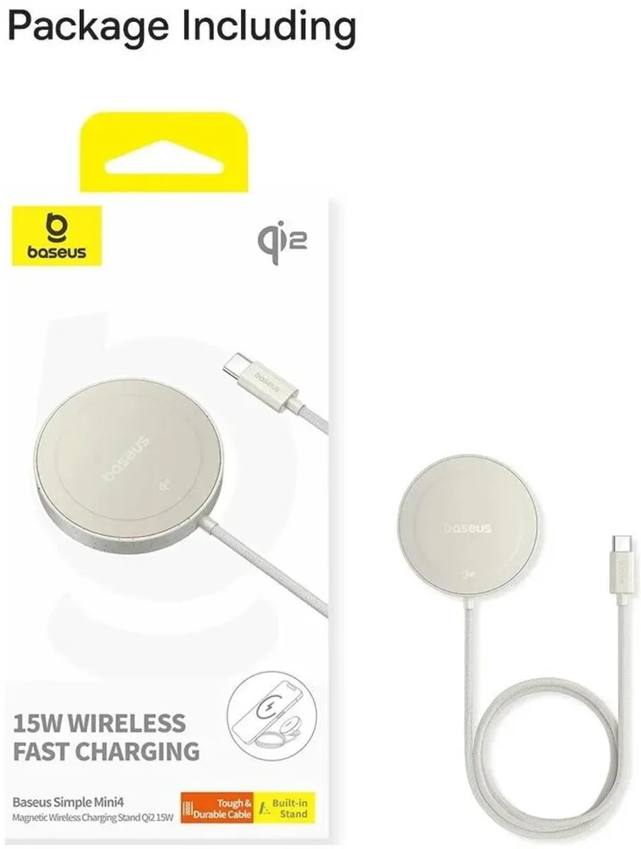 Baseus Simple Mini4 Qi2 MagSafe Oplader 15W - Goud