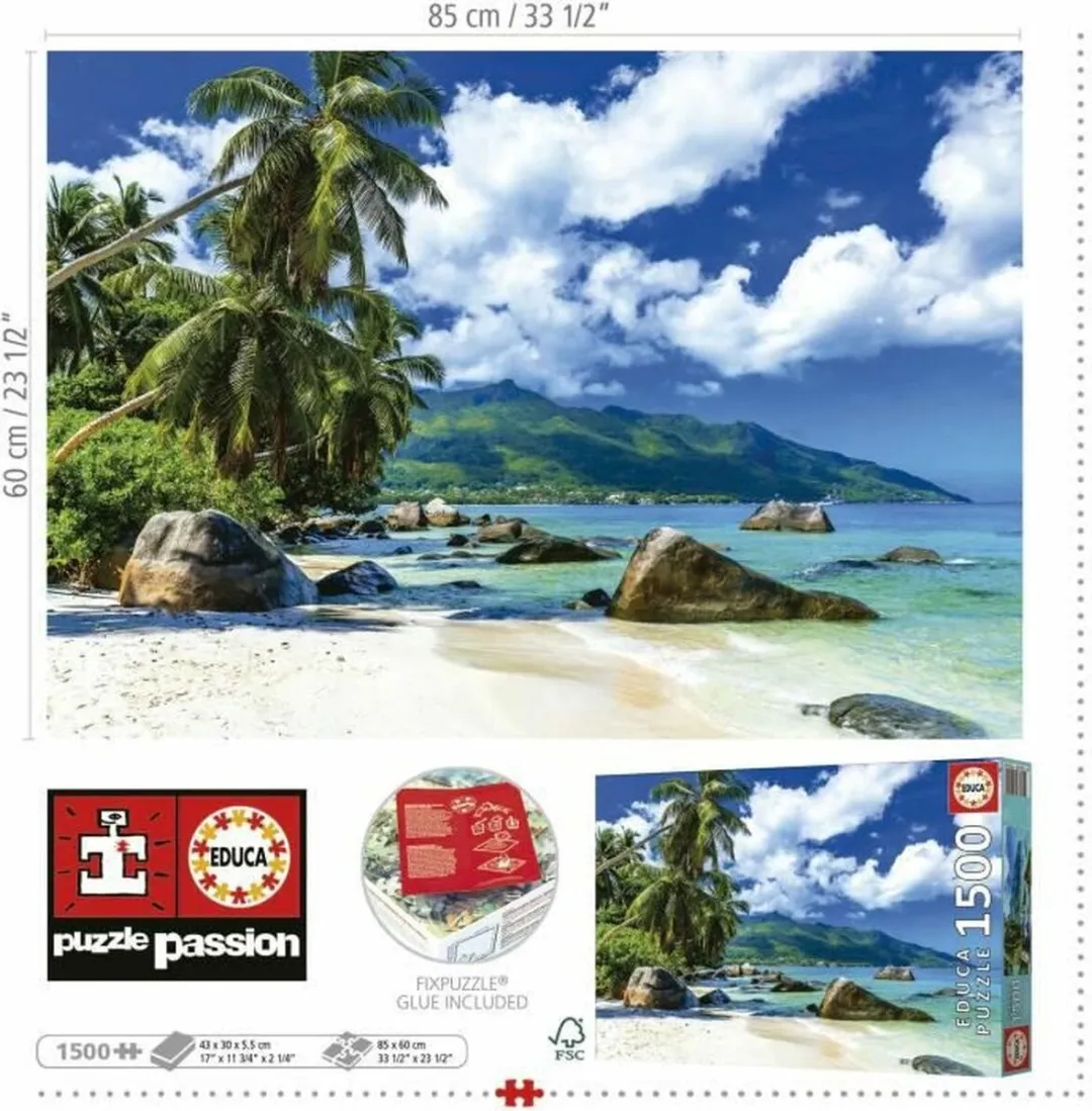 Educa Seychellen Legpuzzel 1500 Stuks ED19564 - 85x60cm - Multicolor