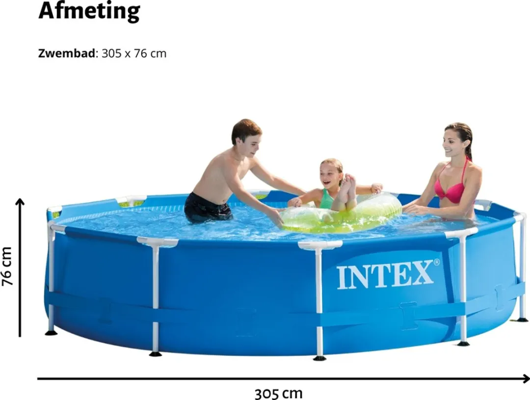 Intex 28200NP Rond Frame Zwembad 305cm - Blauw - 4485L - afbeelding 6 van 6
