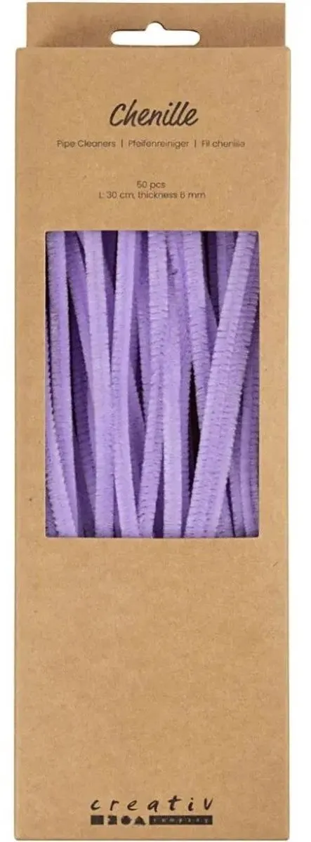 Creativ Company Chenilledraad Paars 6mm x 30cm - 50 Stuks