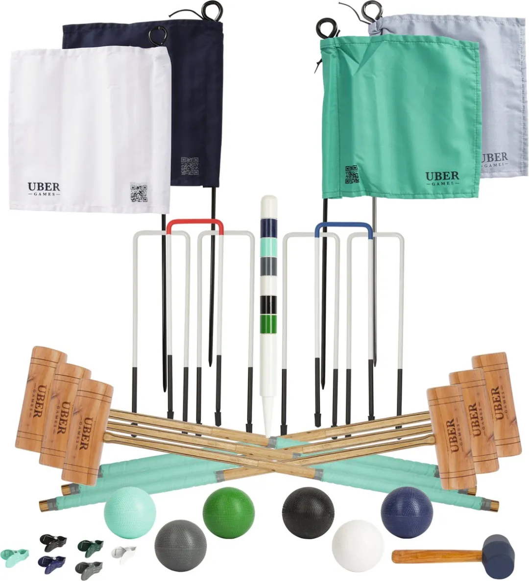 Professionele Croquet set - Tactisch tuinspel - 6 persoons, 11mm stalen poorten, kunststof ballen Croquet Tas Klasse en Geweldig Croquet Tas Klasse en Geweldig