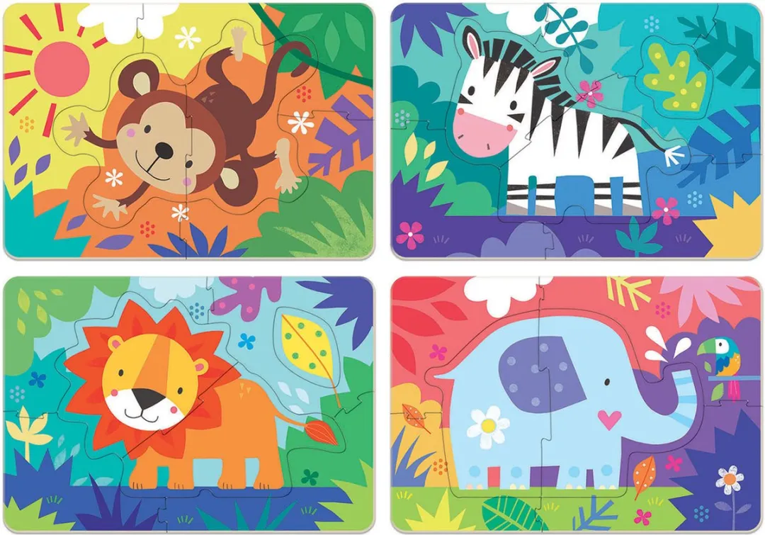 Educa - Mijn eerste puzzel - jungle vrienden - 4 puzzels van 3-4-5 puzzels