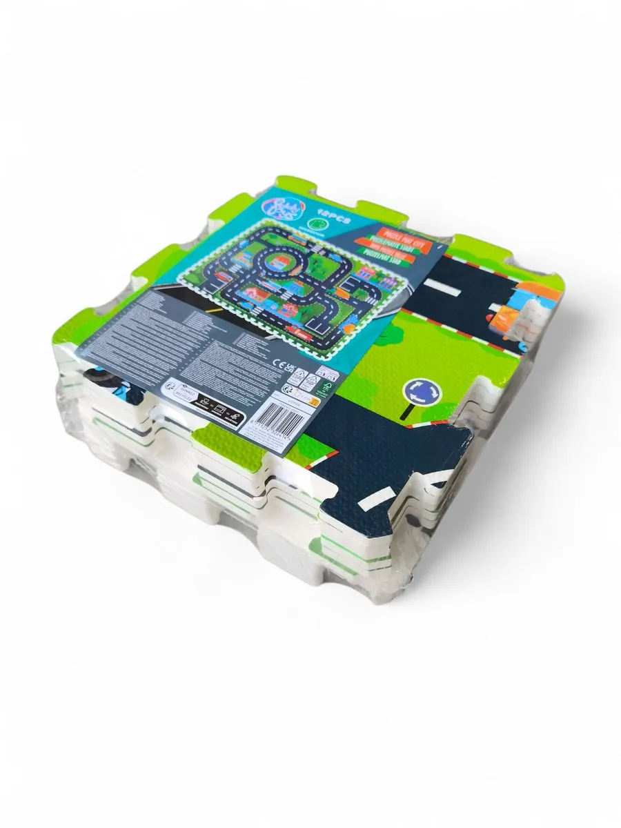 Autospeelmat - Speelmat Auto speelgoed - 12 Foam Puzzelstukken