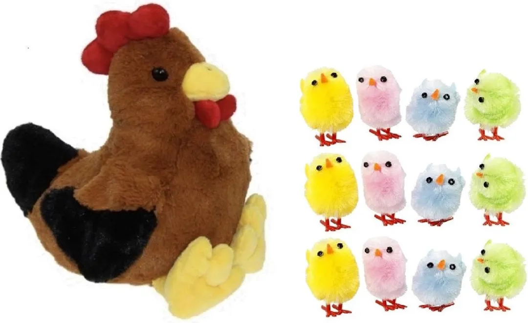Decoris Pluche Bruine Kippenknuffel