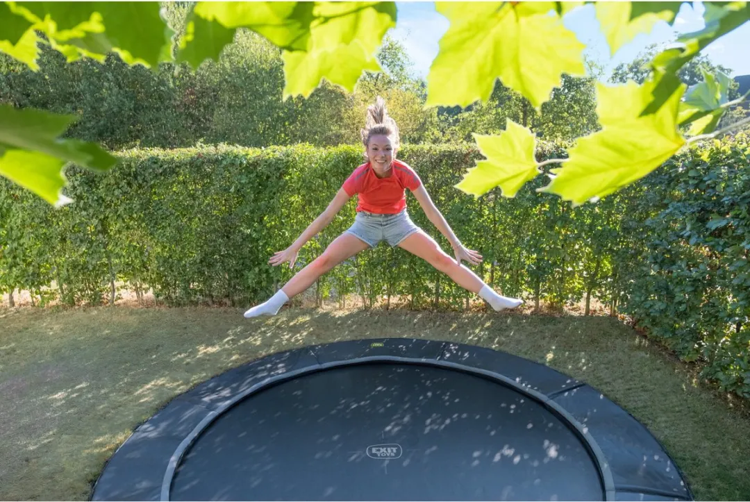 EXIT Dynamic Groundlevel Trampoline 366cm - Zwart