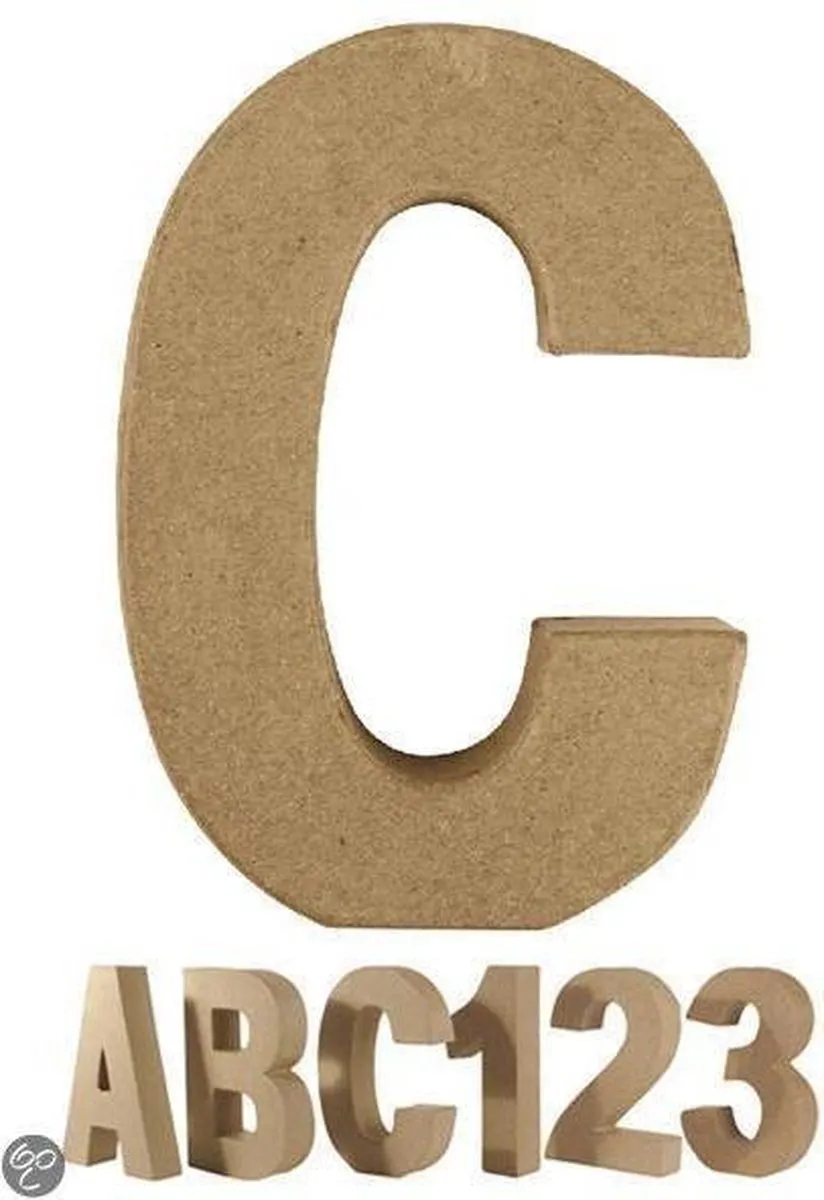 Rayher Papier Mache Letter C - Beige