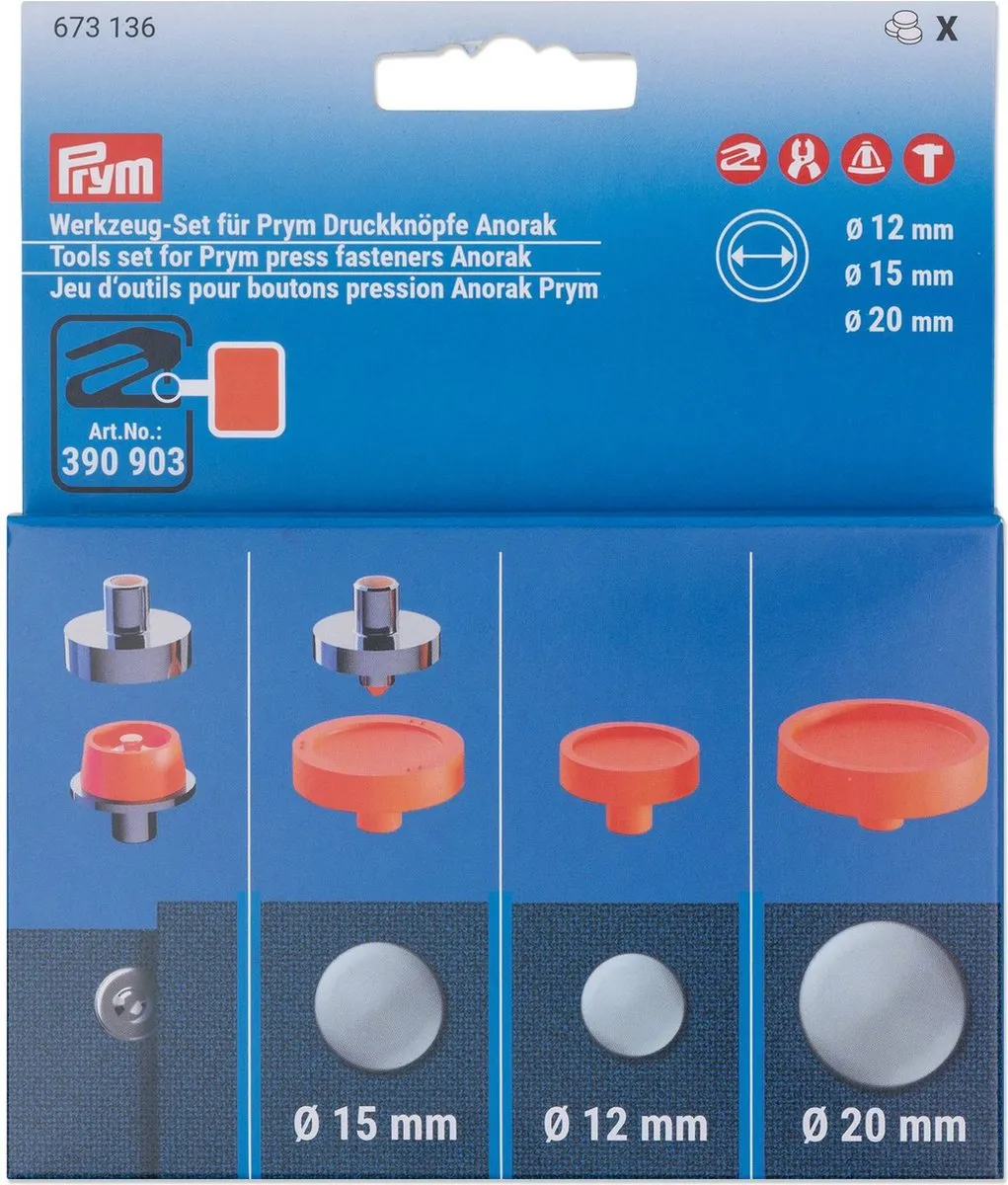 Prym Drukknopen Anorak Set 12+15+20mm - Multi