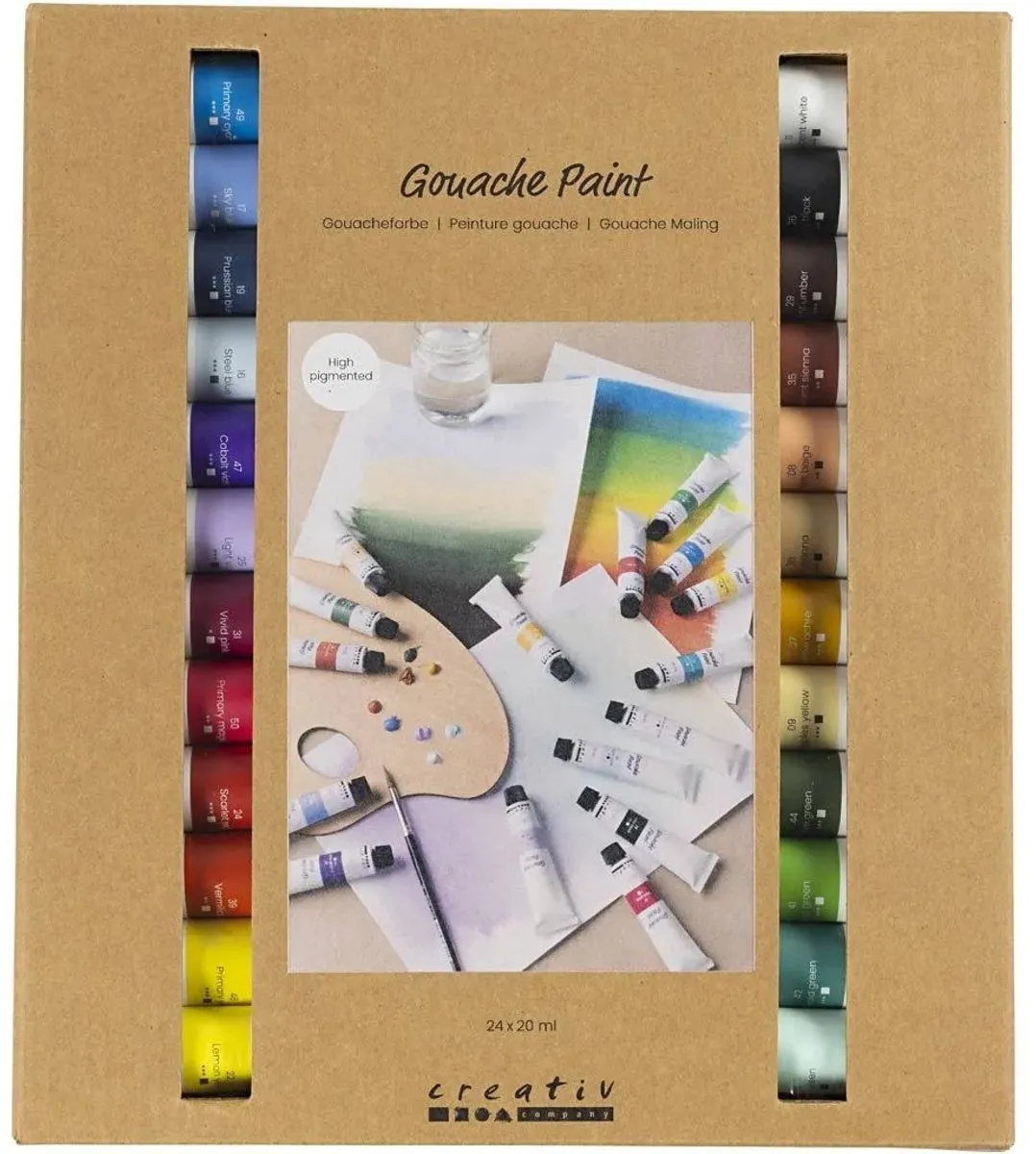 Creativ Company Gouacheverf 24x20ml - Verschillende kleuren