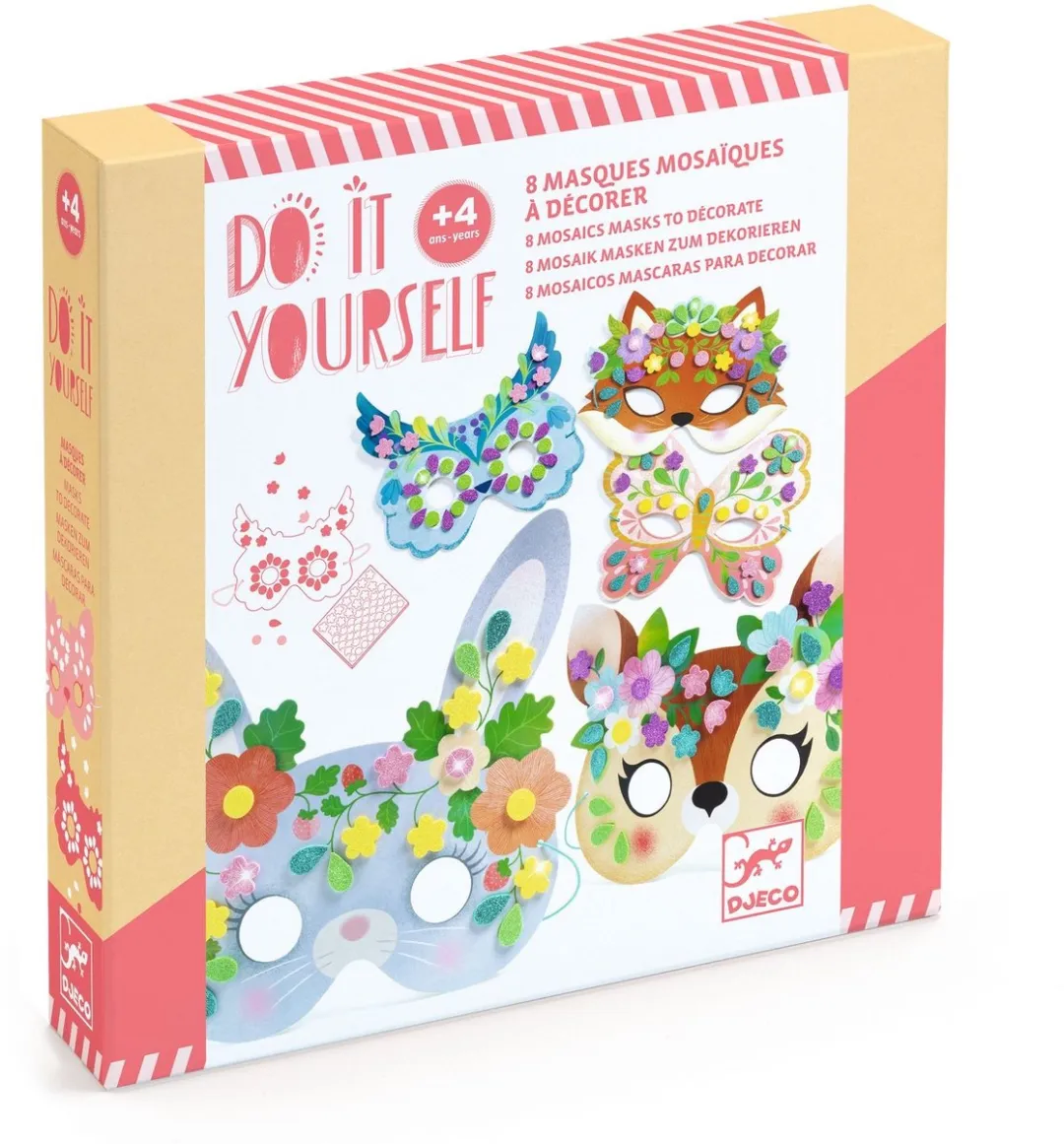 Djeco Do It Yourself Bosdieren Mozaïekmaskers