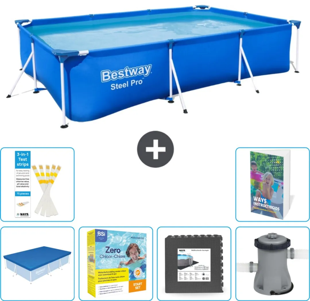 Bestway Steel Pro Zwembad 300x201cm Blauw