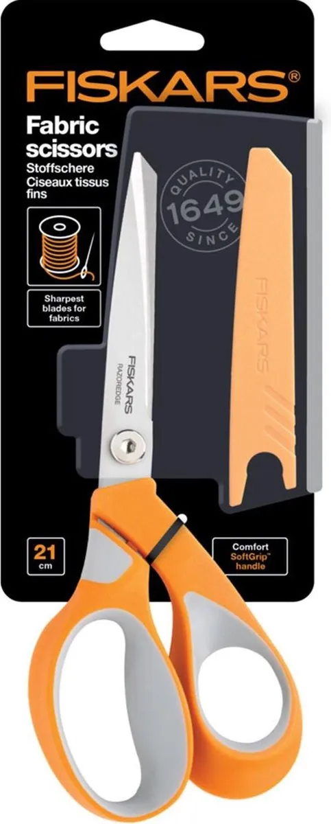 Fiskars RazorEdge Stofschaar 21cm - Oranje