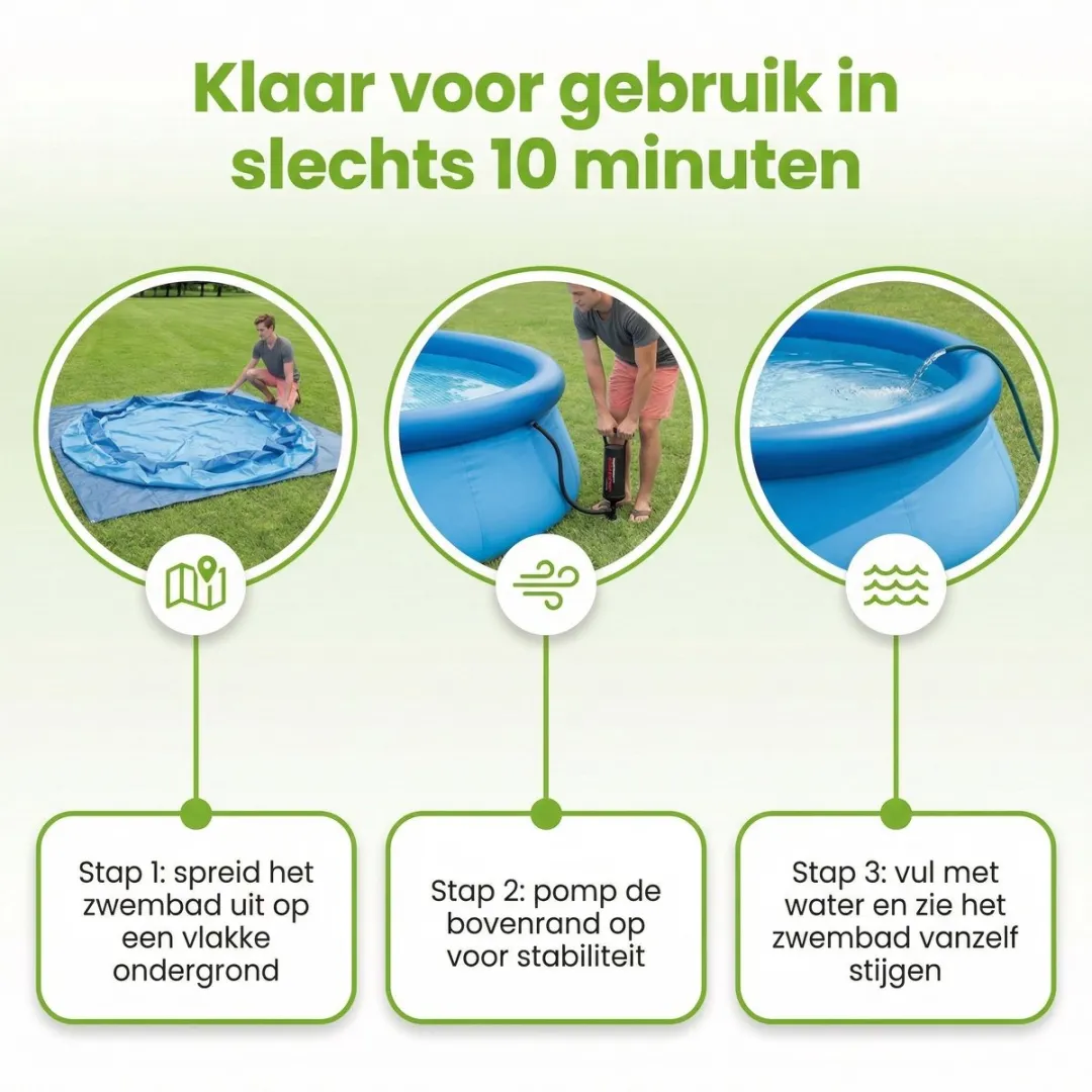 Intex Easy Set Zwembad 457x107cm - Blauw - 9-delig