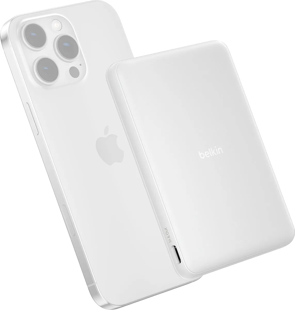 Belkin Slim Magnetic Power Bank 5000mAh BPD010HQWH - Wit - afbeelding 6 van 6