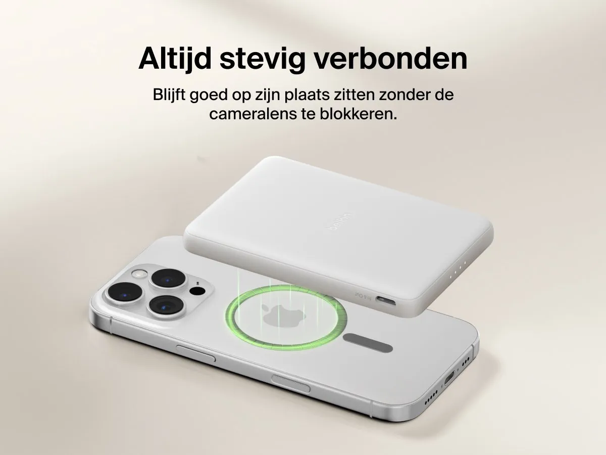 Belkin Slim Magnetic Power Bank 5000mAh BPD010HQWH - Wit