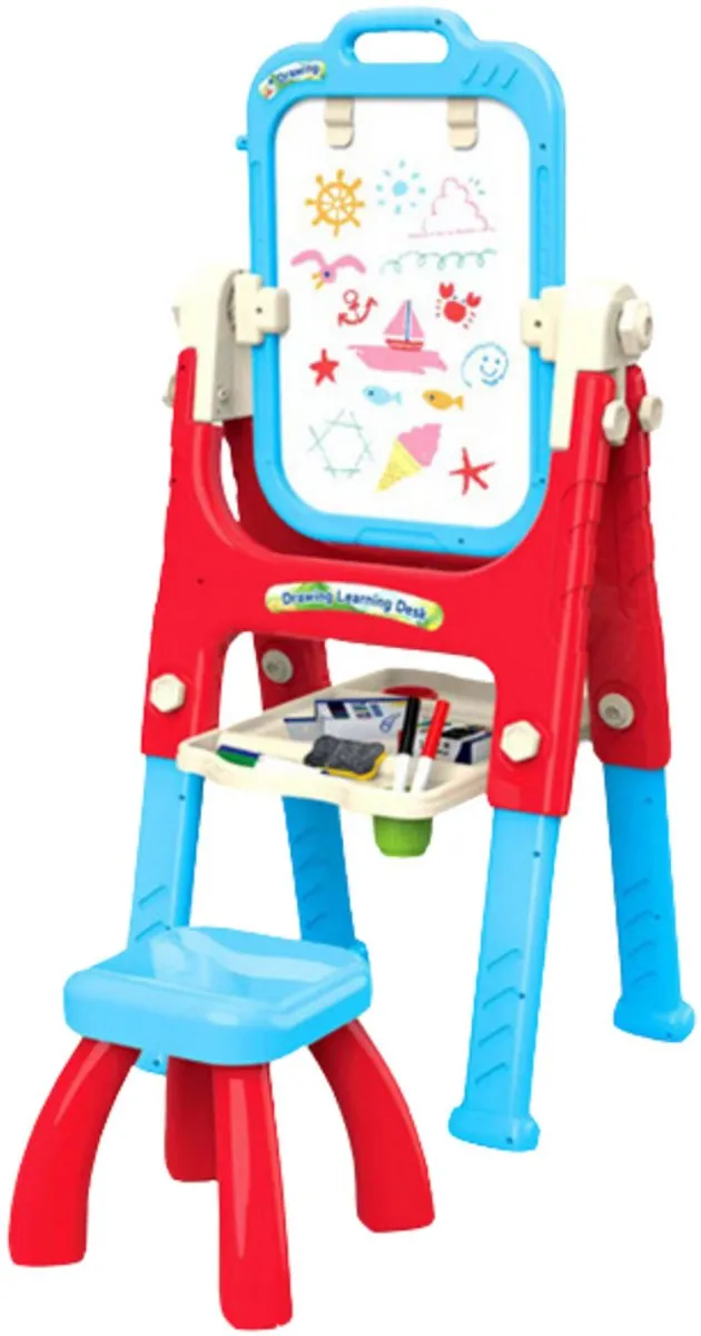 Lean Toys Leerbord 5-in-1 Tekentafel - A4 - Blauw/Rood