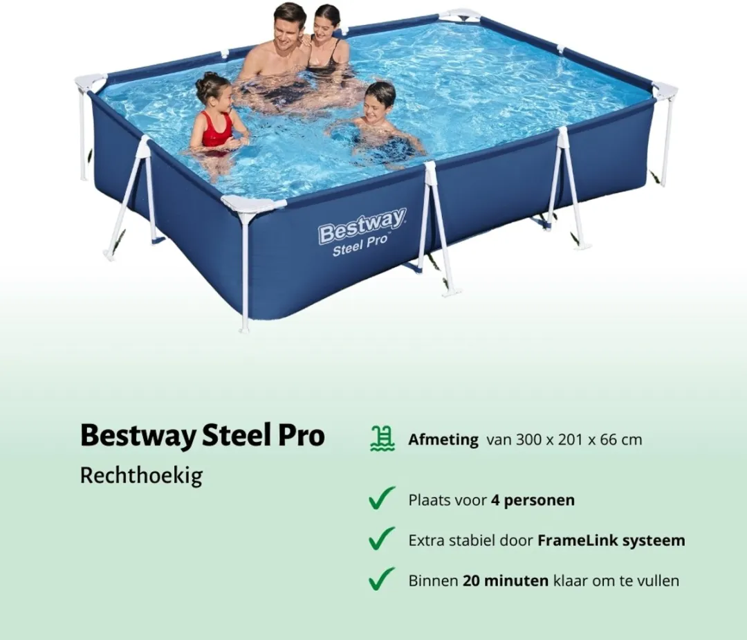 Bestway Zwembad 300x201x66cm - Blauw