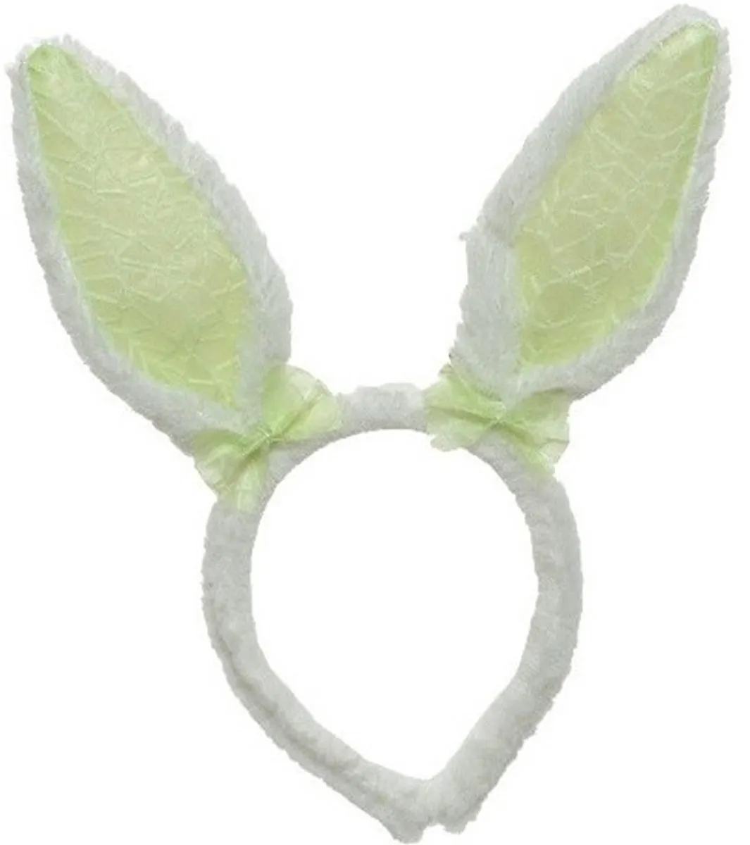 Decoris Paashaas Oren Diadeem - Wit/Groen - 12 Stuks