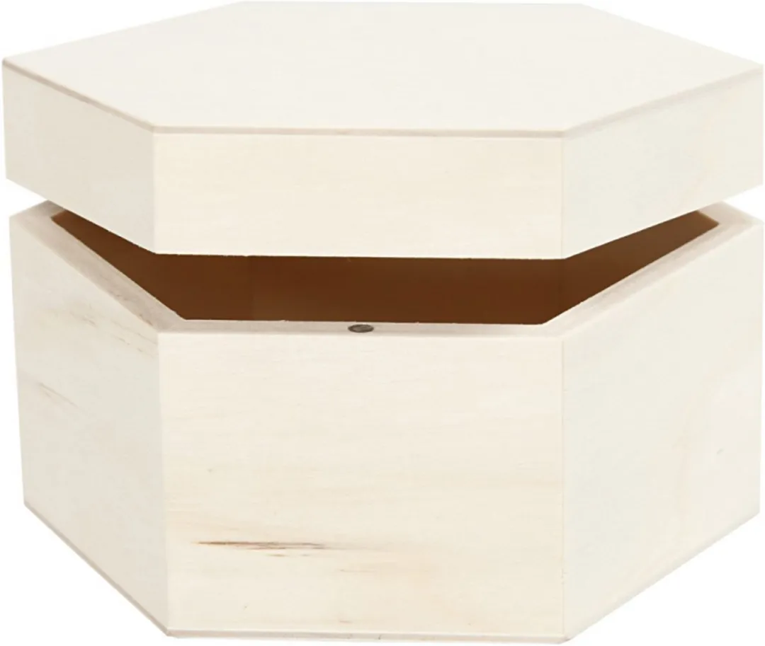 Creativ Company Houten Doos Hexagon 12x7cm - Bruin