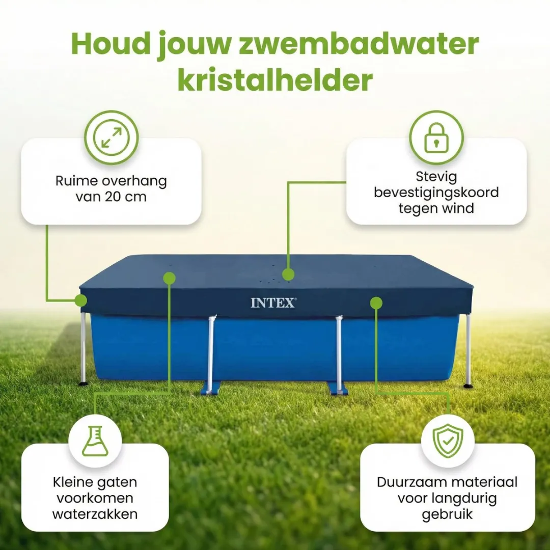 EXIT Rechthoekig Stone Frame Zwembad - 300 x 200 x 65 cm - Inclusief Pomp Afdekzeil - Solar Mat - Verlichting - 7-delig