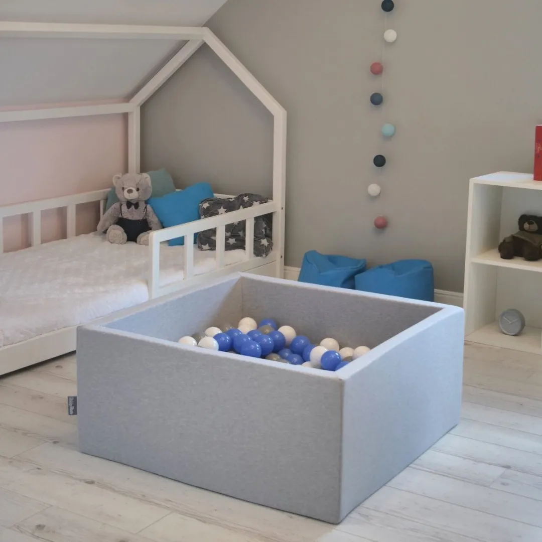 KiddyMoon Ballenbak 90x30cm - 300 Ballen ∅7cm - Donkerblauw