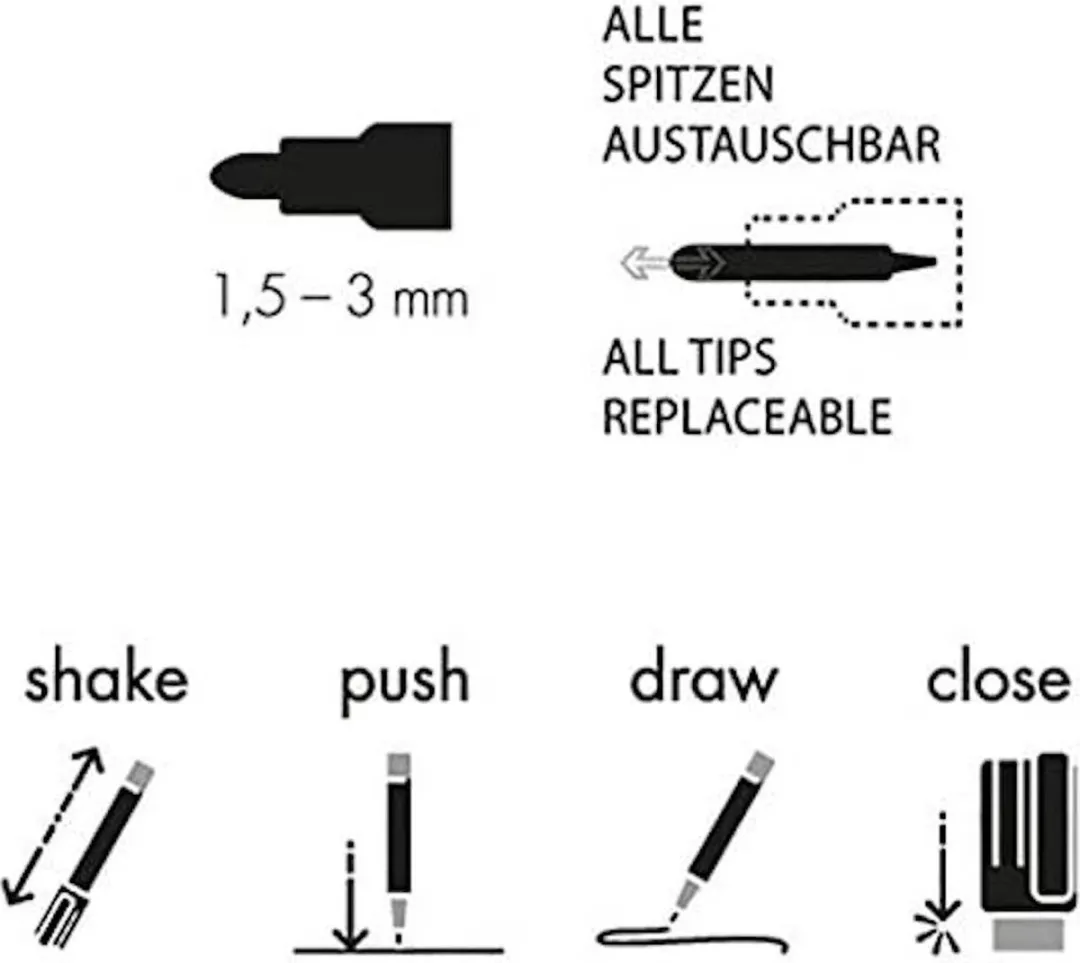 Marabu YONO Marker Set - 4 Metallic Kleuren - 1.5-3mm Ronde Punt