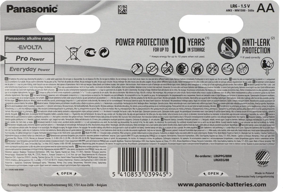 Panasonic Pro Power Mignon LR6 AA - 8 Stuks