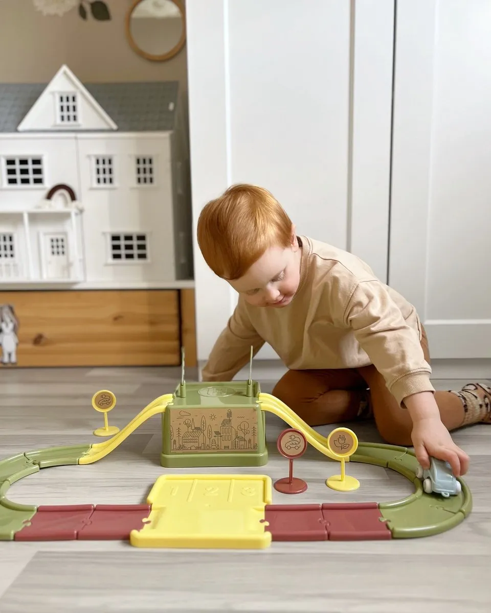 Viking Toys Ecoline - Stratenset met laadstation