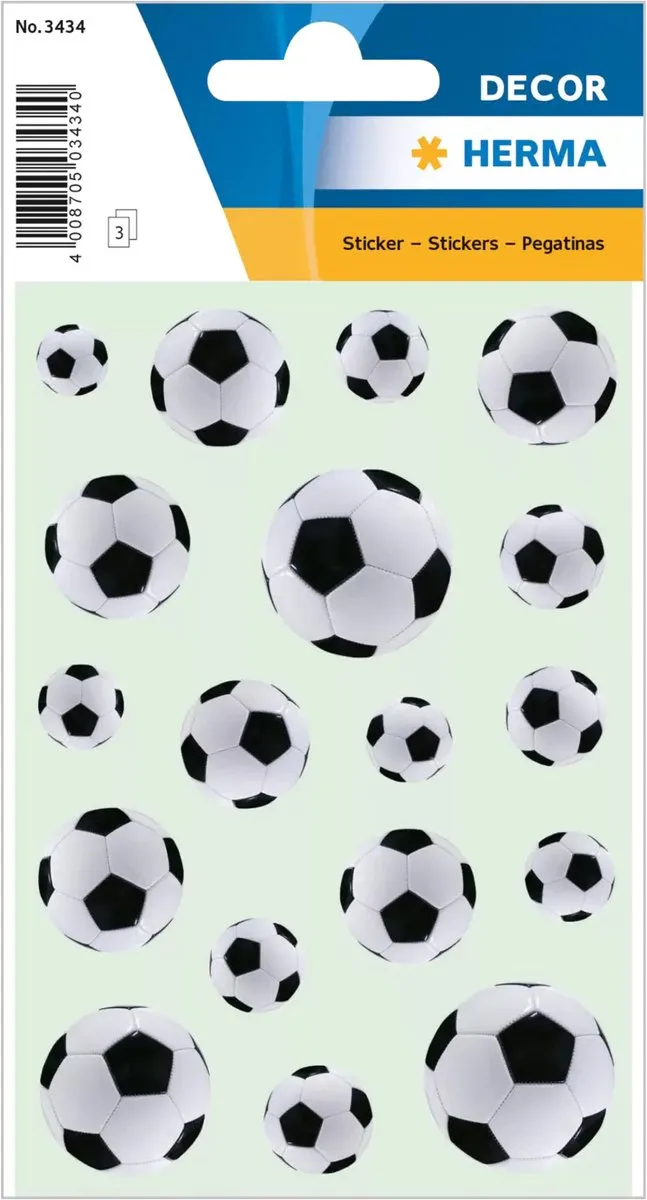 Herma Voetbalstickers - 54 Stuks - Black/White