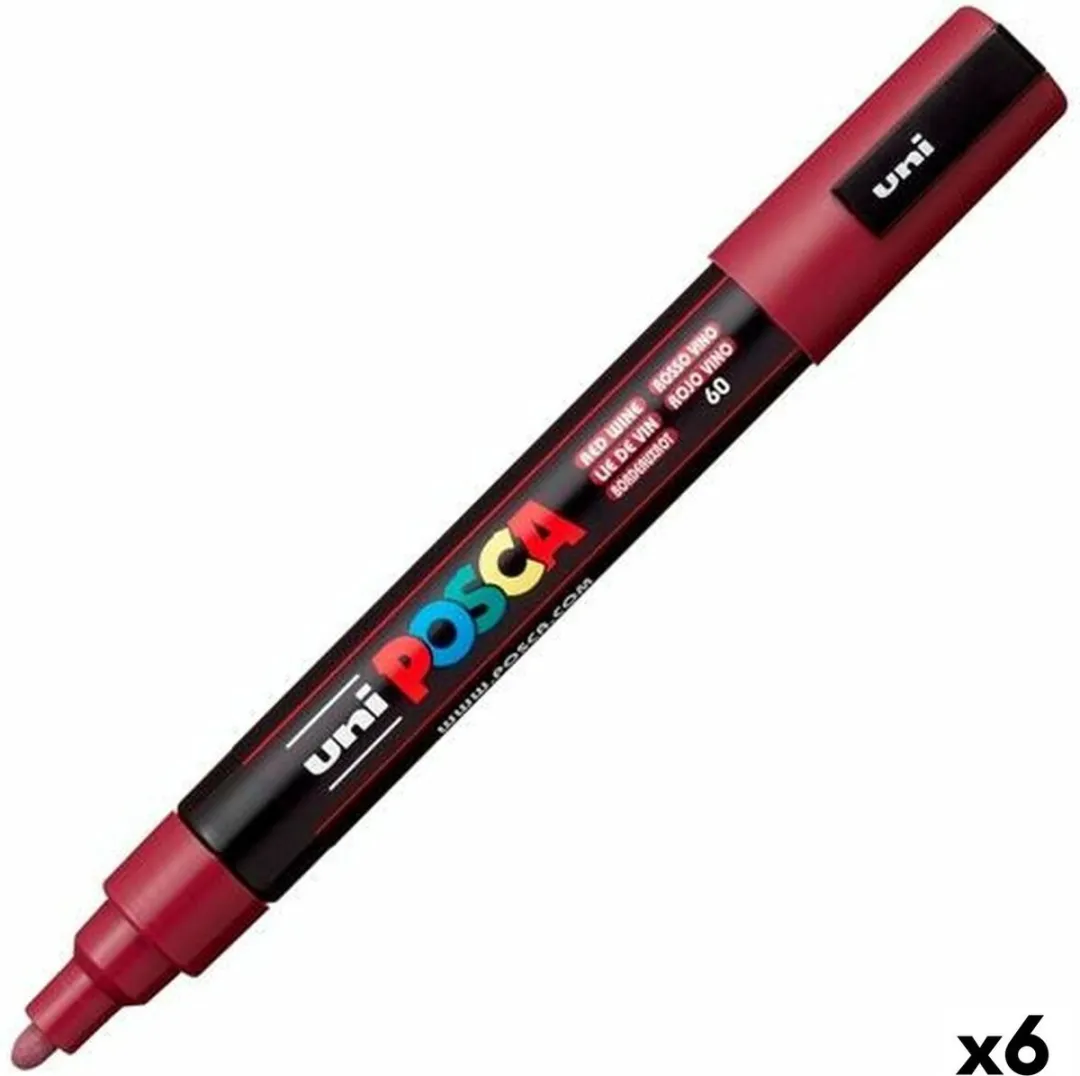 Posca PC-5M Wijnrood Verfstiften - 6 Stuks