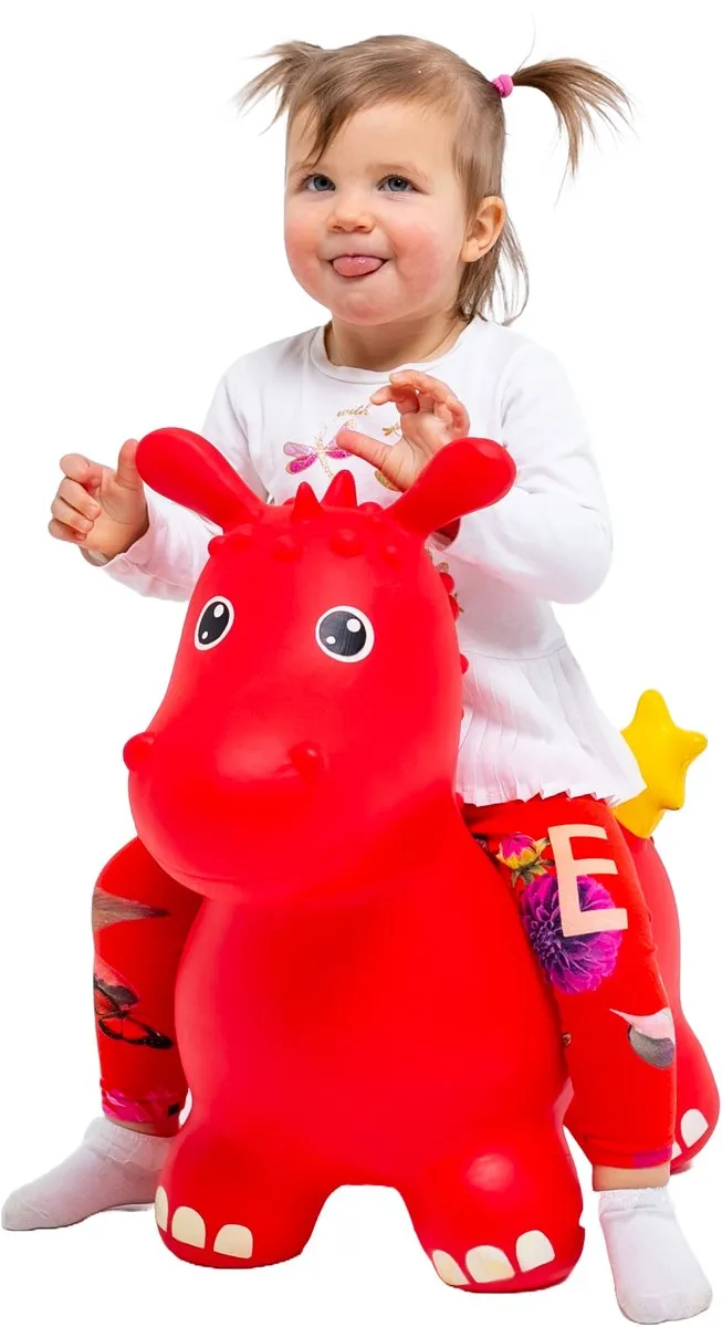 VTOYZ JUMPY Draak Skippybal - 100 kg - Rood - Incl. pomp