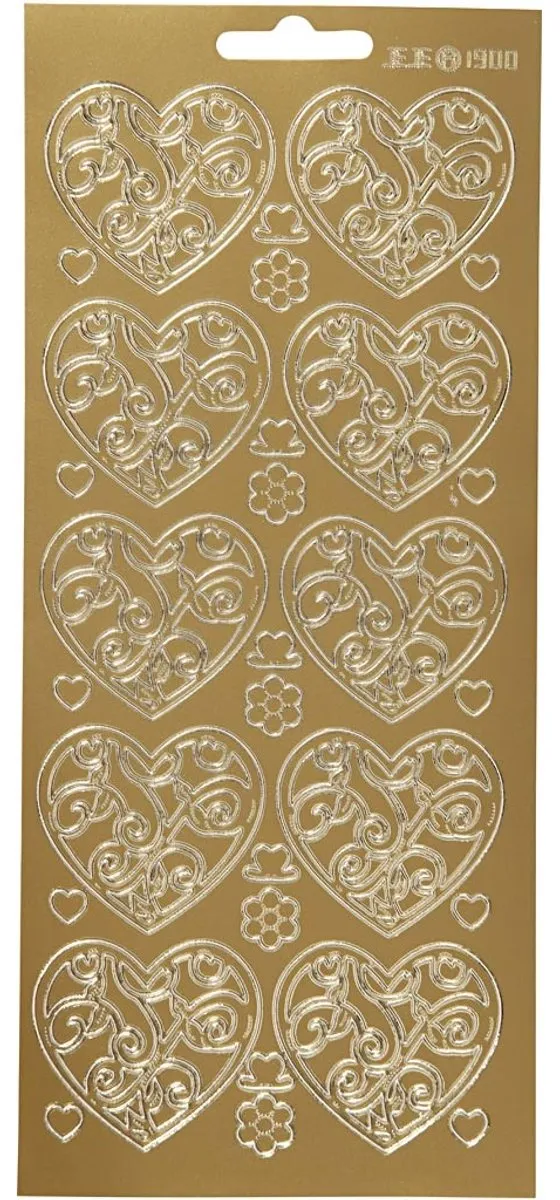 Creativ Company Goud Hartjes Stickers - 10x23cm