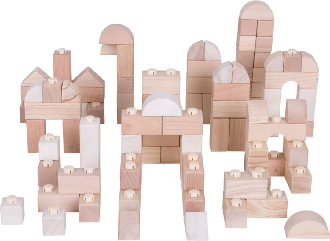 BIGJIGS Click Blocks Houten Klikblokken 100-delig - Multikleur